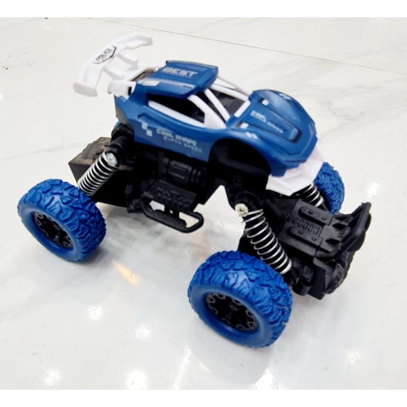Picture of Pull Back Speed OFF-ROAD Monster Trucks for kids 4 wheel drive (4WD) Friction Monster Truck Car with 360stunt for kids(Red And Sky Blue)