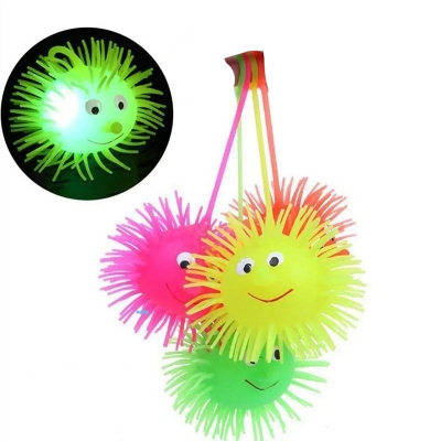 Picture of Plastic Toy with Light  Pink Lighting Puffer Soft Ball Rubber Soft Octopus Balls big size