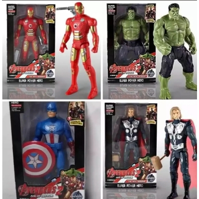 Picture of Plastic Hulk Man iron Man Thor Captain America  Figure - Green and Black