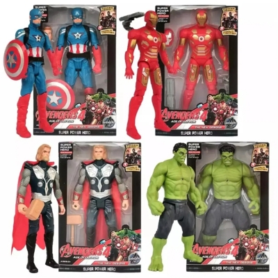 Picture of Plastic Hulk Man iron Man Captain America Thor Figure - Green and Black