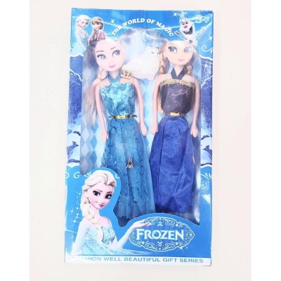 Picture of Plastic Frozen Toy Doll Set - Blue and Purple
