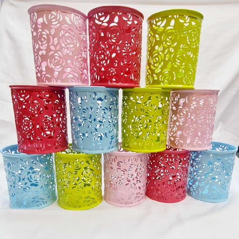 Picture of Pink sky majadra green Single Round Mesh Metal Pen Pencil Holder Table Desk Organizer for Home Office  Pen Stand Stainless Steel Pen Holder, forOffice, with Size: 4 Inch spoon holder