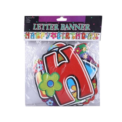Picture of Paper Happy Birthday Letter Banner - Multi Color