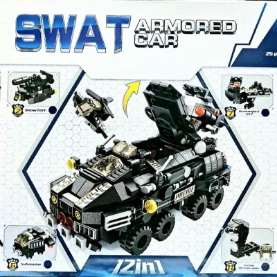 Picture of Palos 572 Pcs Military Armored Car 12 in 1 City Building Block for Kids 25 Play Style