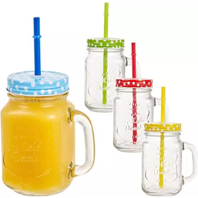 Picture of Mug / Juice Mug / Mason jar / Juice Jar / Mug with lid and straw BEST QUALITY