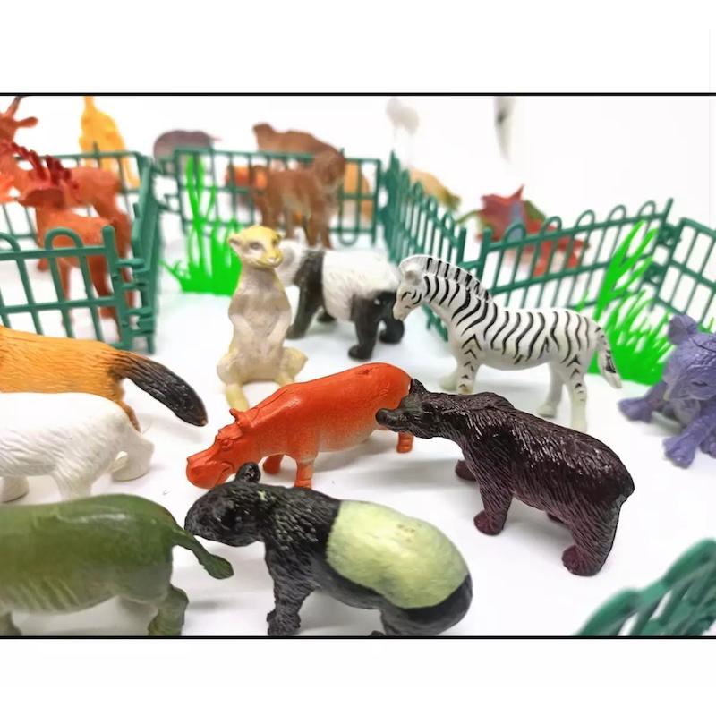 Picture of Mini Animal Zoo- Exclusive Animal Play Sets With More Than 25 Pcs Animal, Fence, Tree Etc. Learning Games For Boys Girls Kids Toddlers