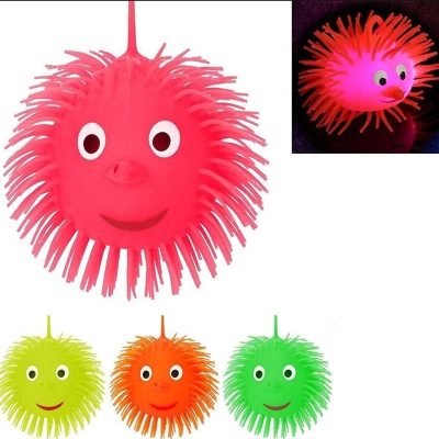 Picture of Lighting Puffer Soft Ball Rubber soft octopus ball Lighting Puffer Octopus Soft Rubber Ball-1 Piece Verbier Led Lights Puffer Toys Balls Stress Relief Toy Set Flashing Puffer Ball Toys Squishy Smiley Face Balls Playing Fun for Children Boys Girls Set of 2