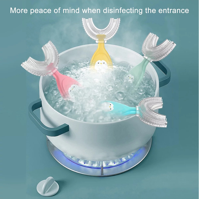 Picture of Kids Toothbrush U-type Head Oral Care Hand-Held Infant Soft Bristle Toothbrush for Toddler na