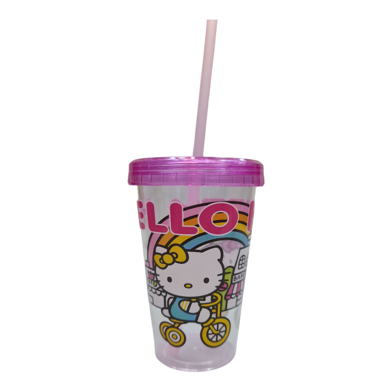 Picture of Juice Jar Hello Kitty Frozen Mermaid Design Slipper Plastic Acrylic with Straw Juice Pot Baby Juice Glass New Design