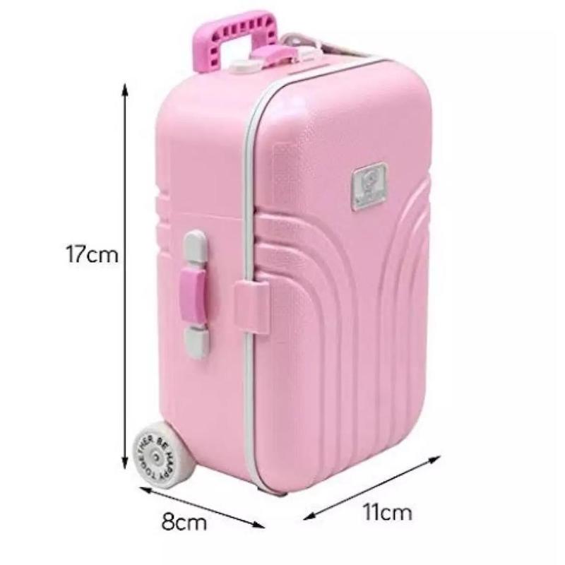 Picture of Home Musical Jewellery Box Creative Trolley Luggage Colour Jewellery Box Eight Colors Birthday Gift Creative Jewelry Box Eight Colors Cute Suitcase Shape Box multicolo