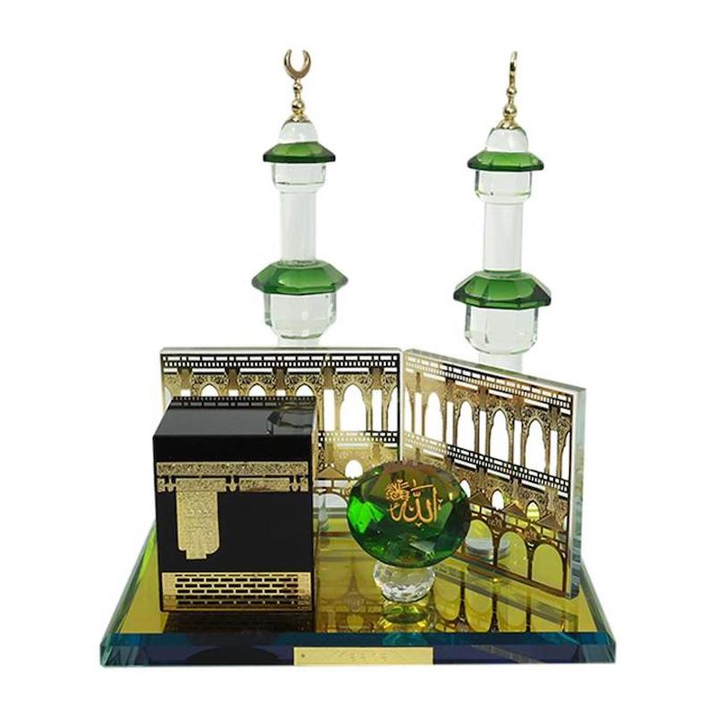 Picture of Glass Kaba Ghar magnet Showpiece - Green and Black