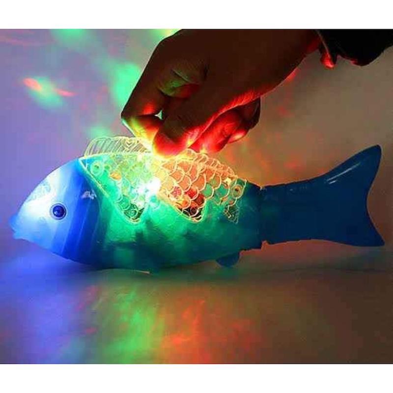 Picture of Electric moving Fish Toys with 3D Light & Music Projections electric fish creative free music swing fishglow toy free fish