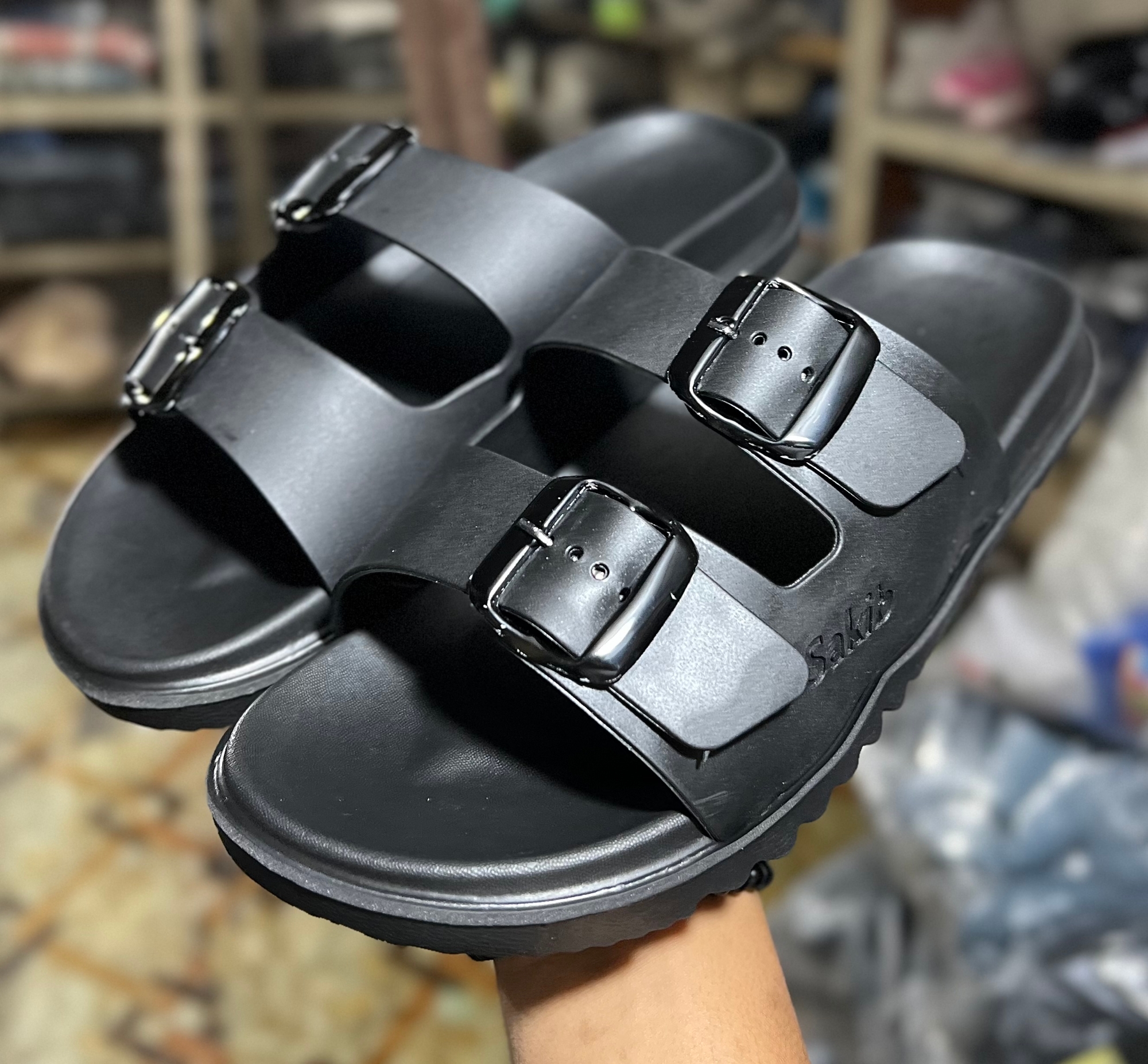 Picture of New Super Stylish Fashionable Arizona Eva Comfortable Adjustable Buckle Sandals for Men- Black