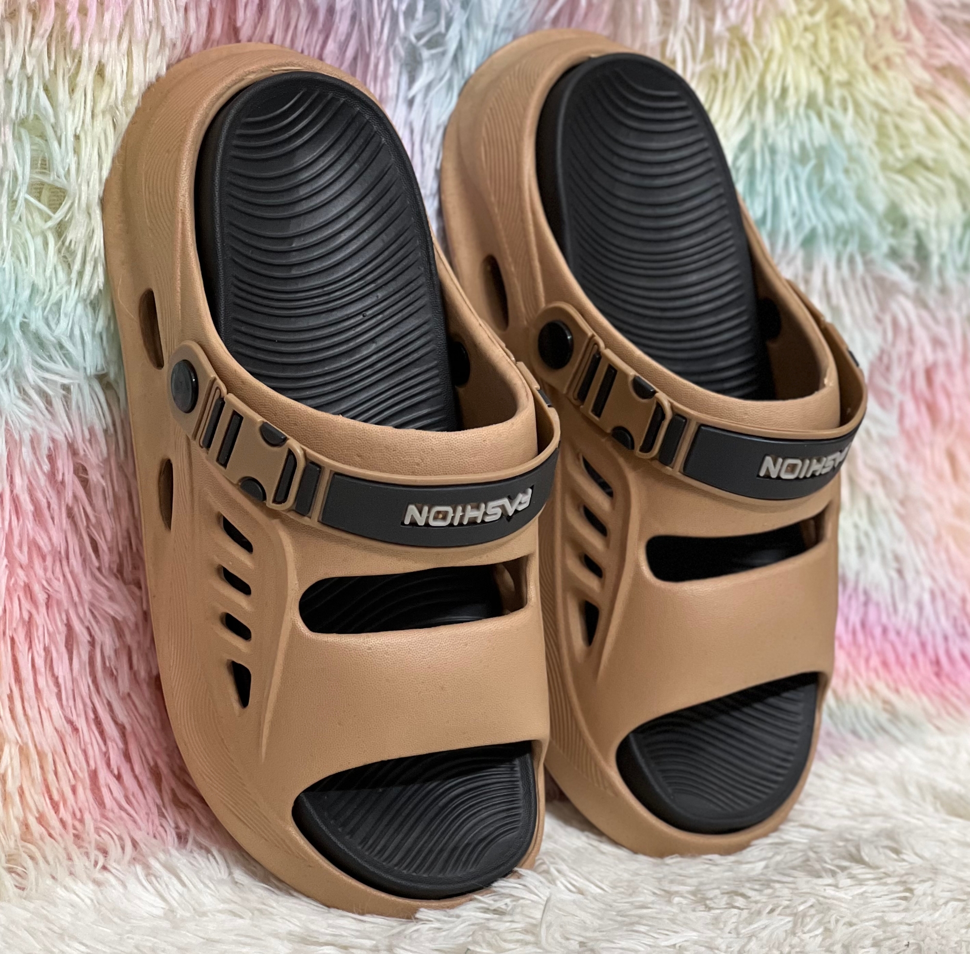 Picture of Mens New Open-Toe Dual-Strap Chunky Double Parted Sole EVA Comfort Sandal