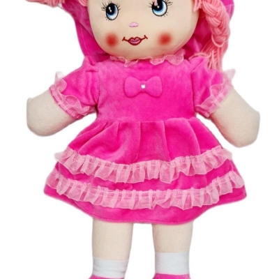 Picture of Candy Dol Soft Toy Lovely Baby Woolen Soft Doll  Gift for Girls Kids pink red parple