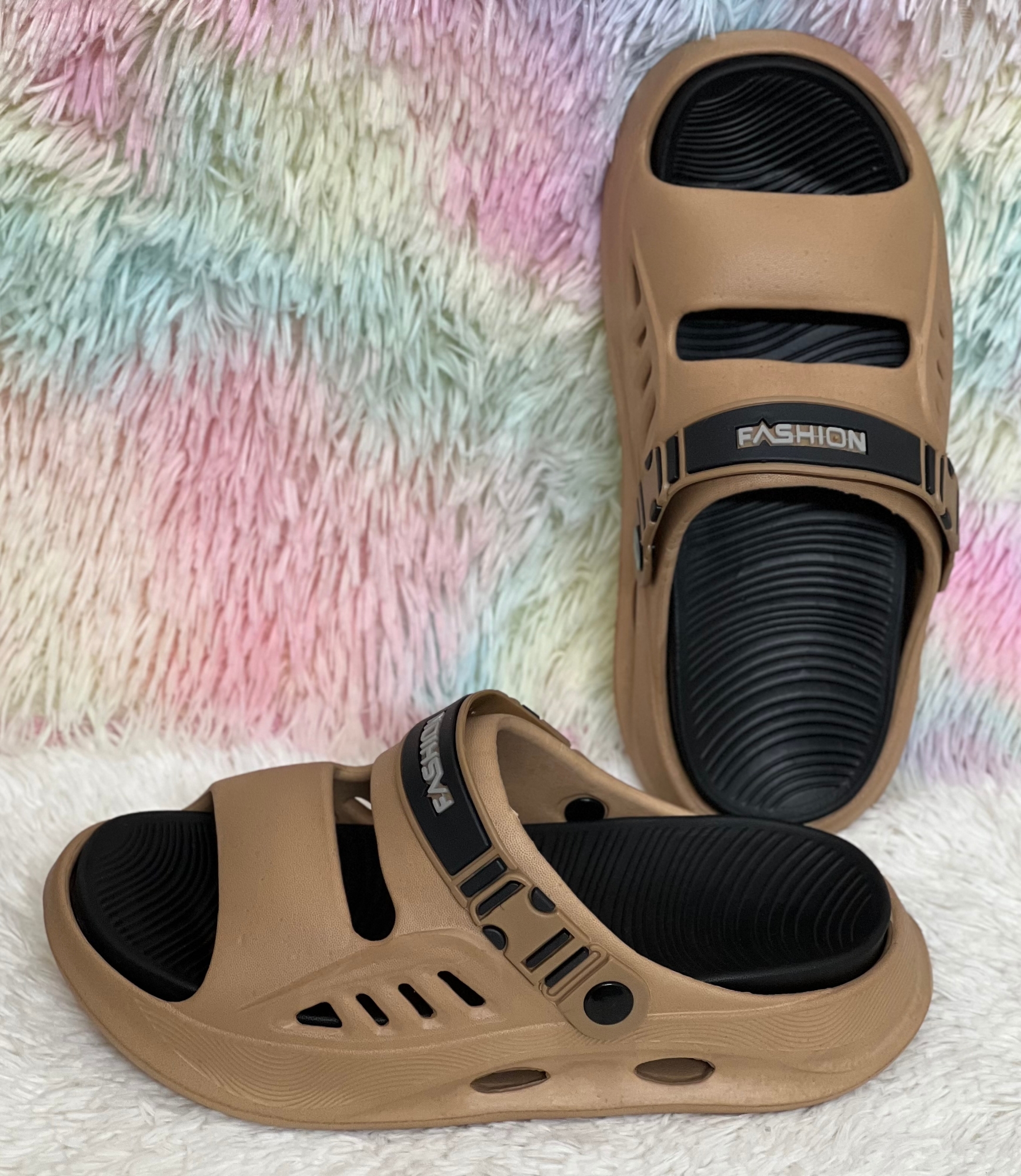 Picture of Mens New Open-Toe Dual-Strap Chunky Double Parted Sole EVA Comfort Sandal