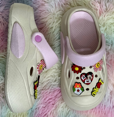 Picture of New Premium EVA Rubber High Heel Crocs With Cute Charms Ultra Comfortable & Durable Cushioned For Girls & Ladies