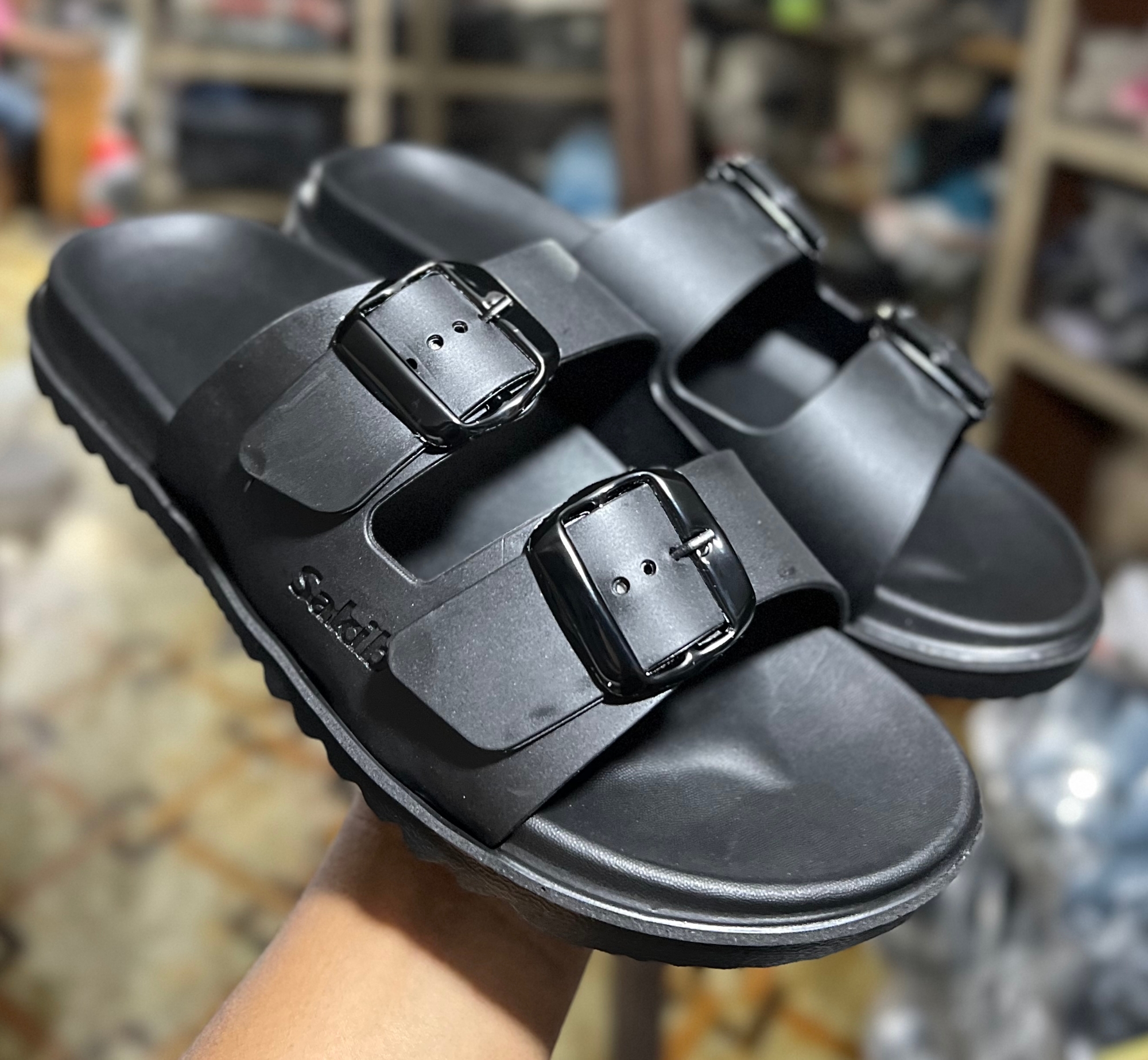 Picture of New Super Stylish Fashionable Arizona Eva Comfortable Adjustable Buckle Sandals for Men- Black