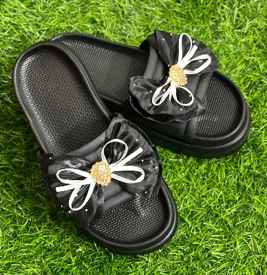 Picture of New Butterfly Bowtie Net Designed Thick Sole Slippers Sandals for Girls Ladies & Womens