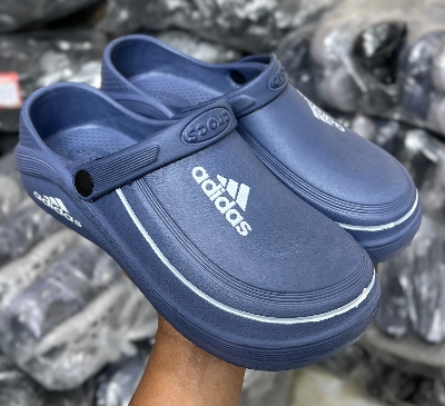 Picture of Mens New Adiform Comfortable Thick Footbed Mule Clogs Slip-on Crocs Shoes Sandals Black