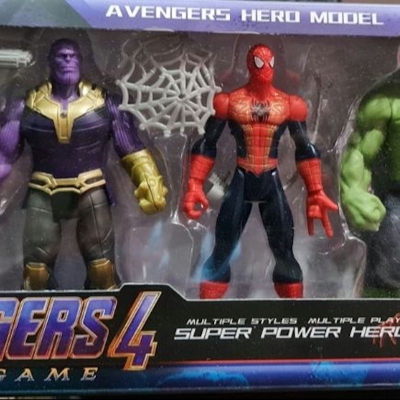 Picture of Avengers 4 Super Hero Toy Set iron man hulk Spider-Man thanos captain america(5pcs)