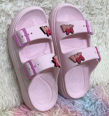 Picture of New Soft EVA Rubber Lightweight & Comfortable Buckle Sandals with Cute Charms for Girls & Womens