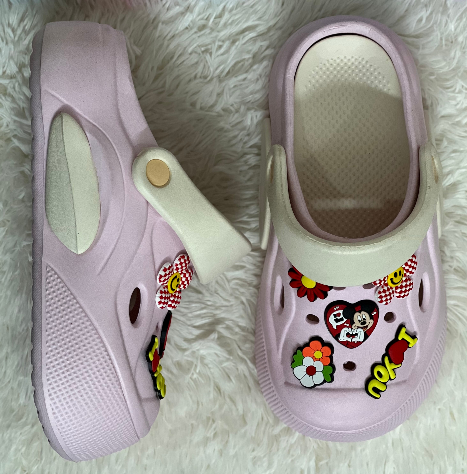 Picture of New Premium EVA Rubber High Heel Crocs With Cute Charms Ultra Comfortable & Durable Cushioned For Girls & Ladies