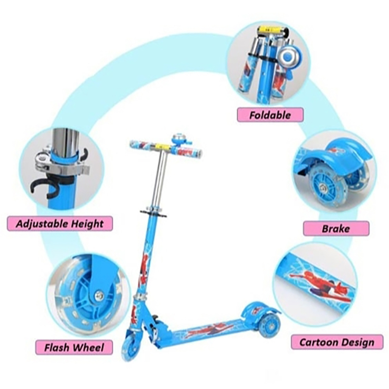 Picture of Adjustable Children's Three Wheel Folding Scooter with Braking System  Easy to Use Three Wheel Folding Scooter