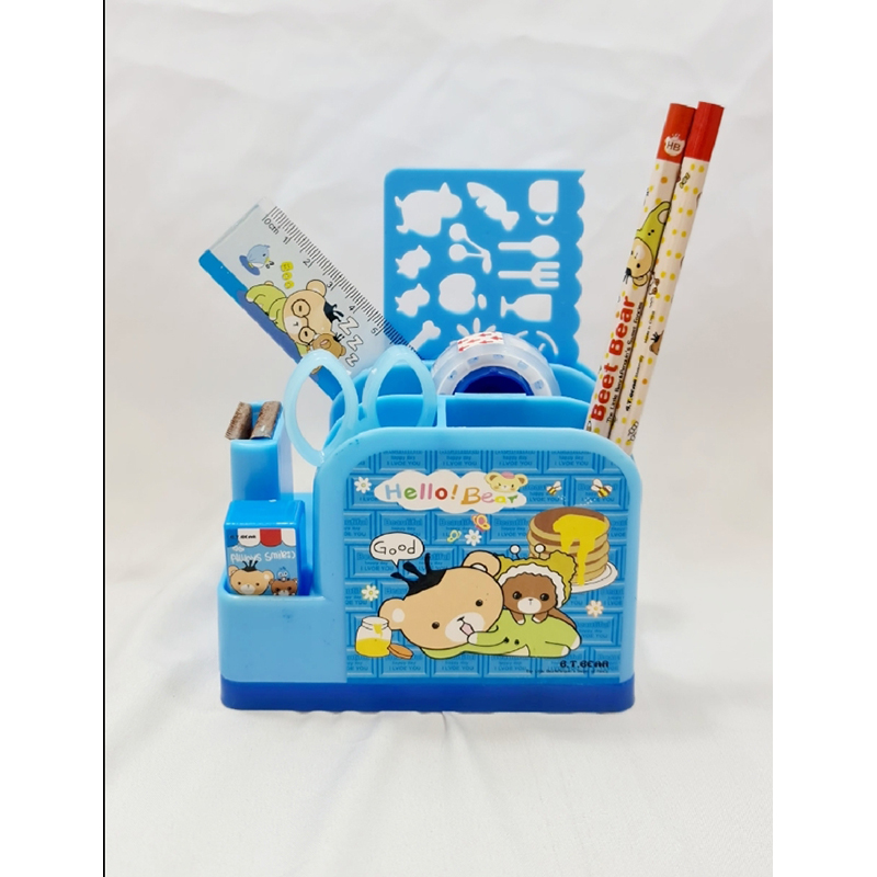Picture of 8 in 1 communication pen stand with stationary set baby gift set