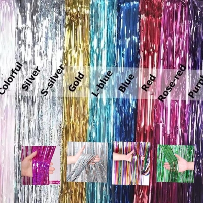 Picture of 1m*4m Laser Foil Fringe Curtain For Birthday Parties, Photo Shoots, Weddings, Stage Backdrops 1ps