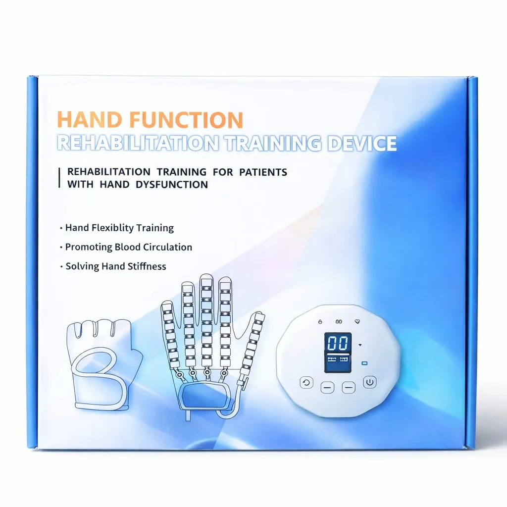 Picture of Finger and hand function rehabilitation trainer robots rehab gloves recovery exercise equipment for cerebral palsy arthritis stroke hemiplegia patient (S, Left Hand)