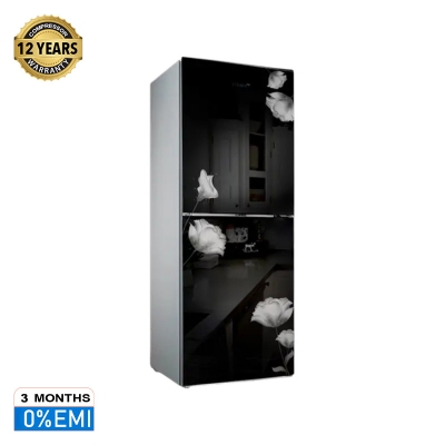 Picture of VISION Glass Door Refrigerator RE-222 Liter Mirror Purple Flower Top Mount