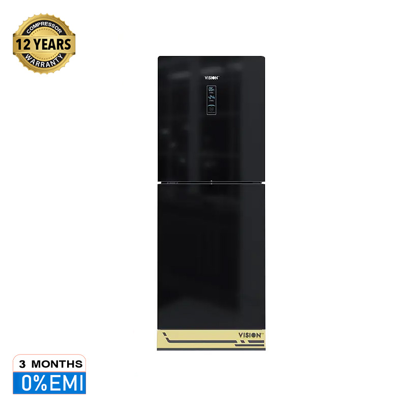 Picture of VISION Glass Door Refrigerator RE-309 Liter Non Frost Top Mount Black