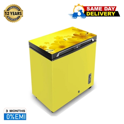 Picture of VISION Glass Door Chest Freezer RE-150 Liter Yellow myrtle Flower