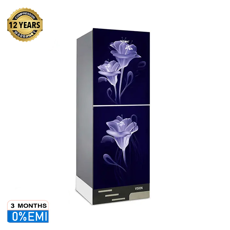 Picture of VISION Glass Door Refrigerator RE-142 Liter Violet Glory Top Mount 