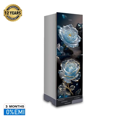 Picture of VISION Glass Door Refrigerator RE-150 Liter Digital Mineral Flower Top Mount