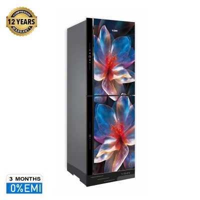 Picture of VISION Glass Door Refrigerator RE-356 Liter Dig Symphony Flower Top Mount