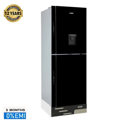 Picture of VISION Glass Door Refrigerator RE-330 Liter Water Dispensar Black Bottom Mount