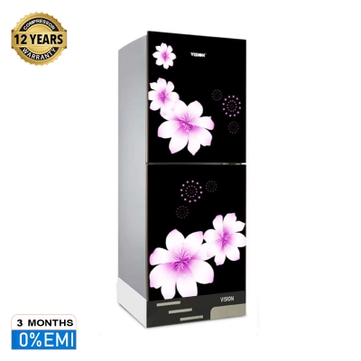 Picture of VISION Glass Door Bottom Mount Refrigerator RE-185 Liter Mirror White Purple