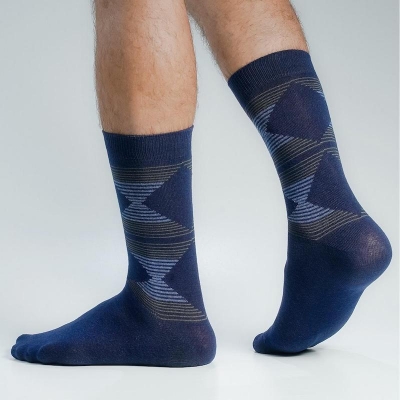 Picture of Swan Long Socks For Men  (Navy Blue)