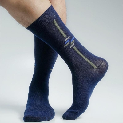 Picture of Swan Long Socks For Men  (Navy Blue)