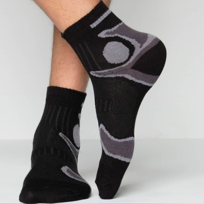 Picture of Pride Zone Ankle Socks for Men by MB Hosiery  (Black)