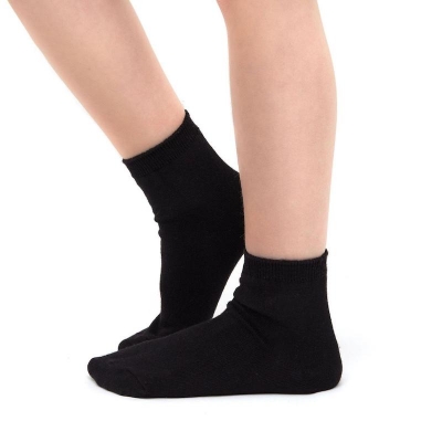 Picture of Black Cotton School Ankle Socks for Children  (Black)