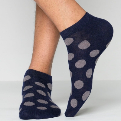 Picture of Cat Step Ankle Socks for Men by MB Hosiery  (Navy Blue)
