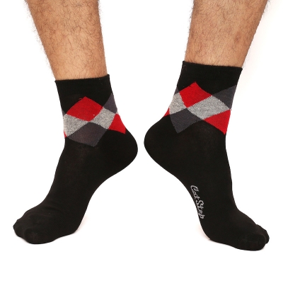 Picture of Cat Step Ankle Socks for Men  (Black)