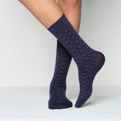 Picture of Premium Long Socks For Men  (Navy Blue)