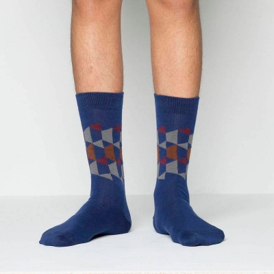 Picture of Premium Long Socks For Men  (Navy Blue)