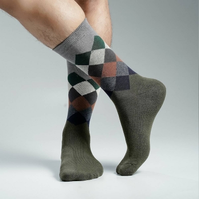 Picture of Swan Premium Long Socks For Men  (Olive)