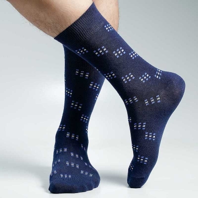 Picture of Premium Long Socks For Men  (Navy Blue)