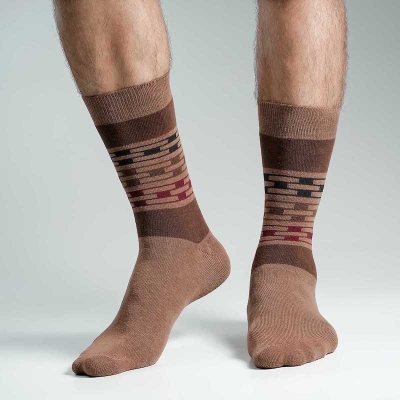 Picture of Swan Long Socks For Men  (Brown)